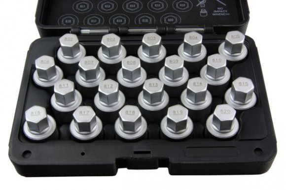 Slotbout sleutel / wielslotbout doppenset Audi 20-delig